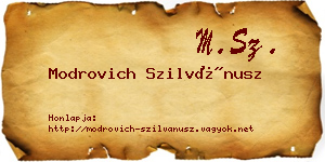 Modrovich Szilvánusz névjegykártya